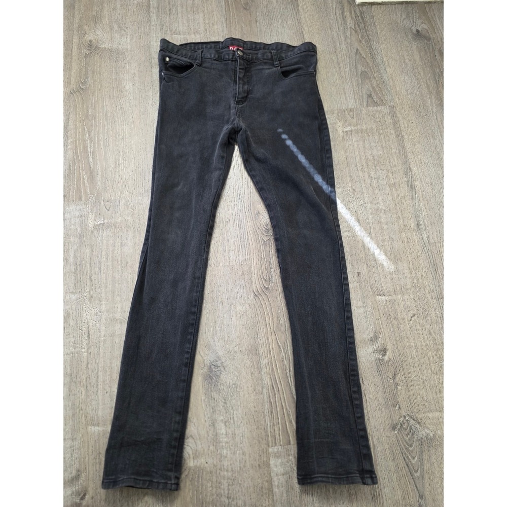 VINTAGE Dogpile Strictly Roots Mens Slim Fit Black Denim Jeans Size 38 Punk Y2K